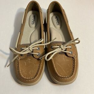 Sperry Topsider Tan Leather Boat Shoes Size 5